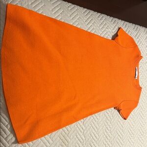 Zara Bright Orange Casual knit short Dress